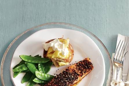 Zalm met peperkorst