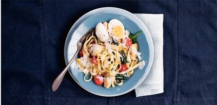 Tagliatelle met artisjok en ei