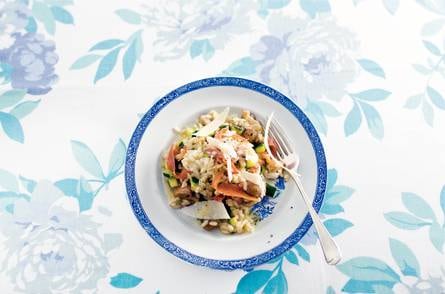 Risotto champignons met ham