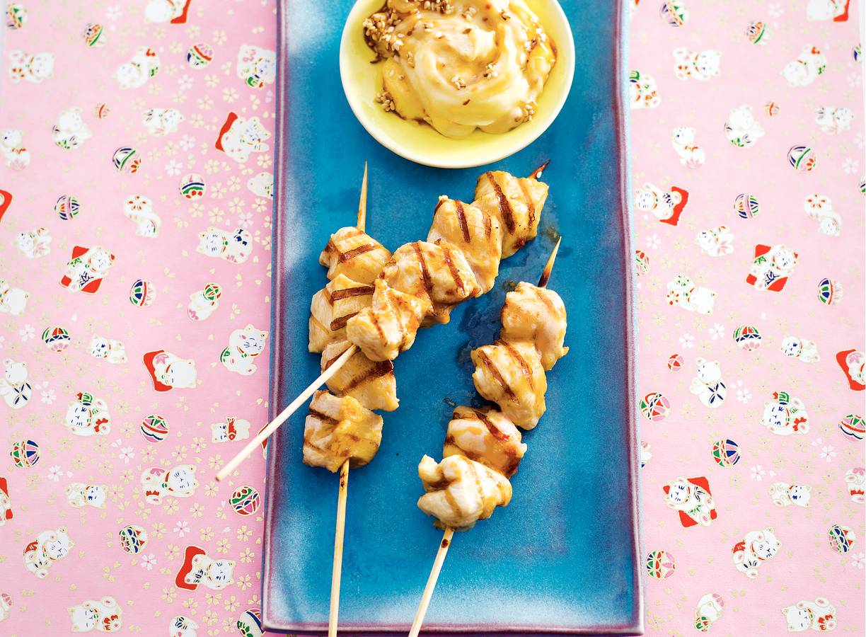 Kipspiesjes in sojasaus