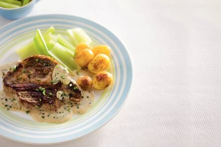 Karbonade met bieslookroomsaus