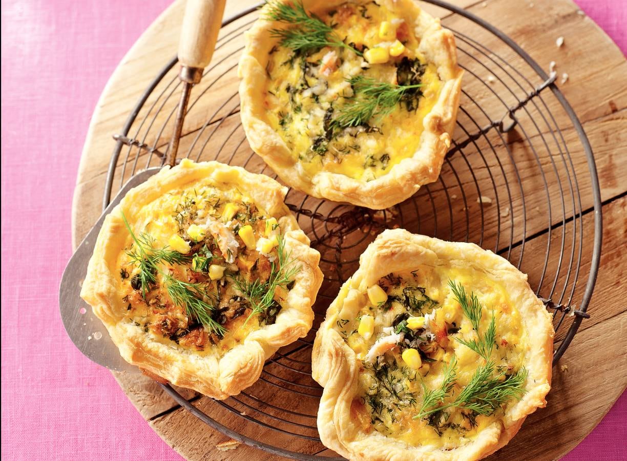 Krabquiche met verse kruiden