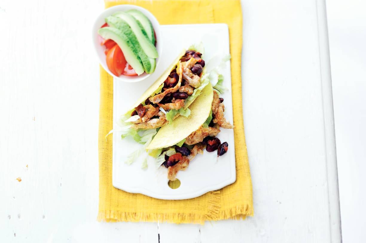Taco's met kidneybonen en kip
