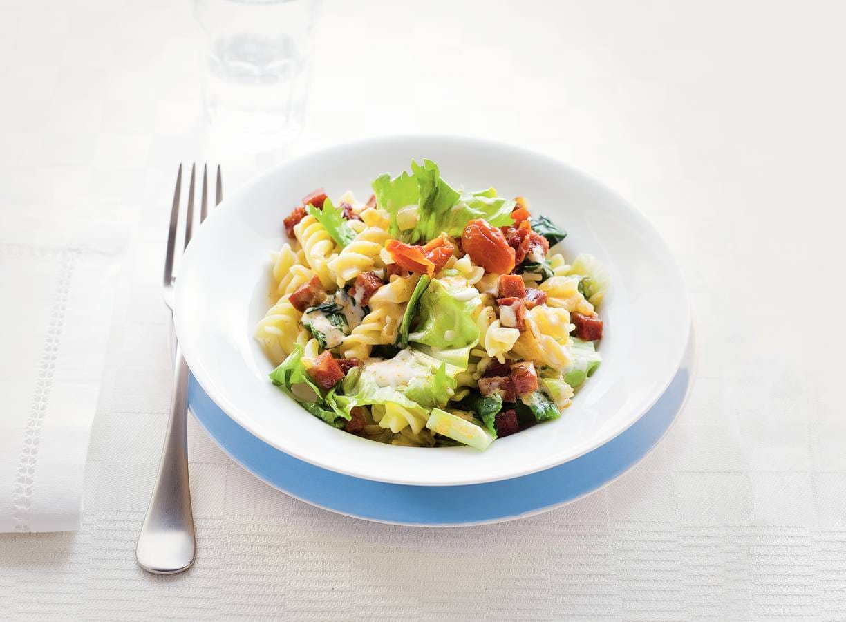 Pasta met andijvie en chorizo