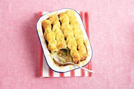 Schotel van aardappel en broccoli