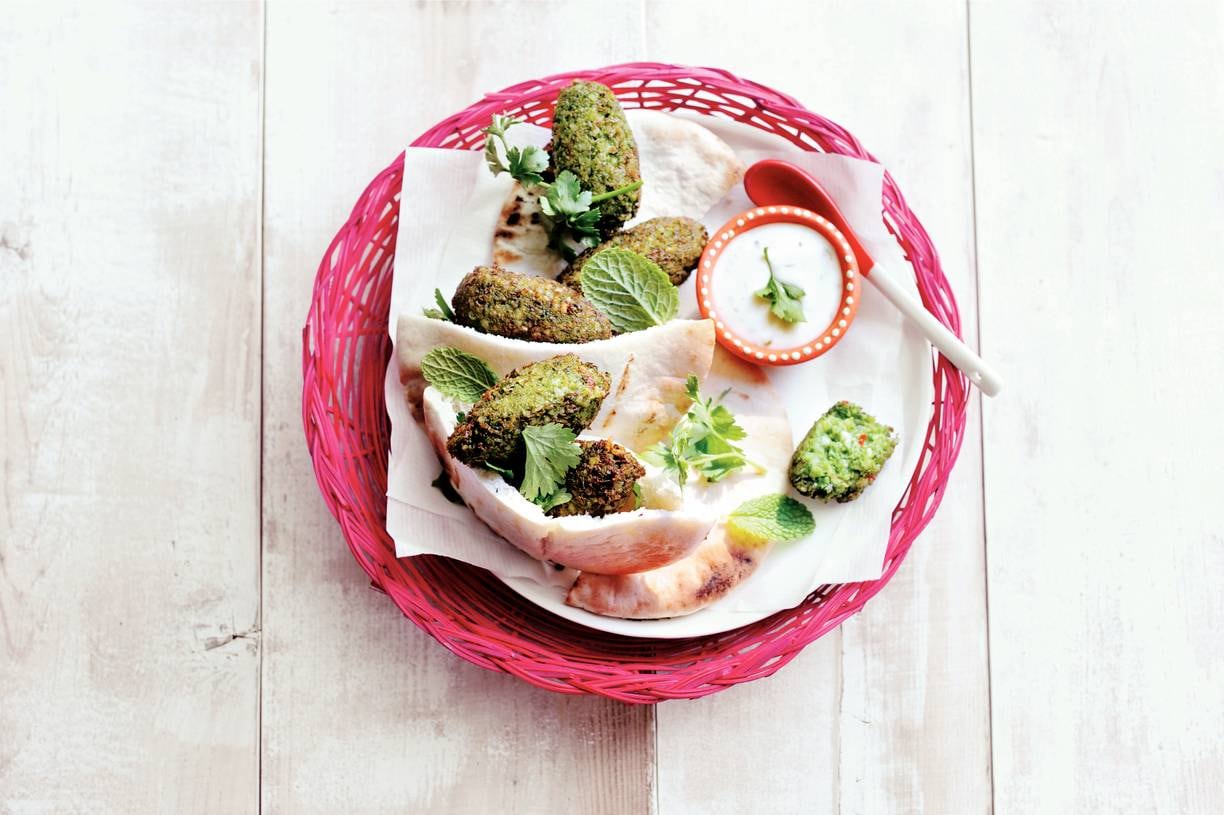 Falafel van doperwten, munt & bulgur