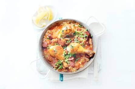 Smeuiige paella met kip