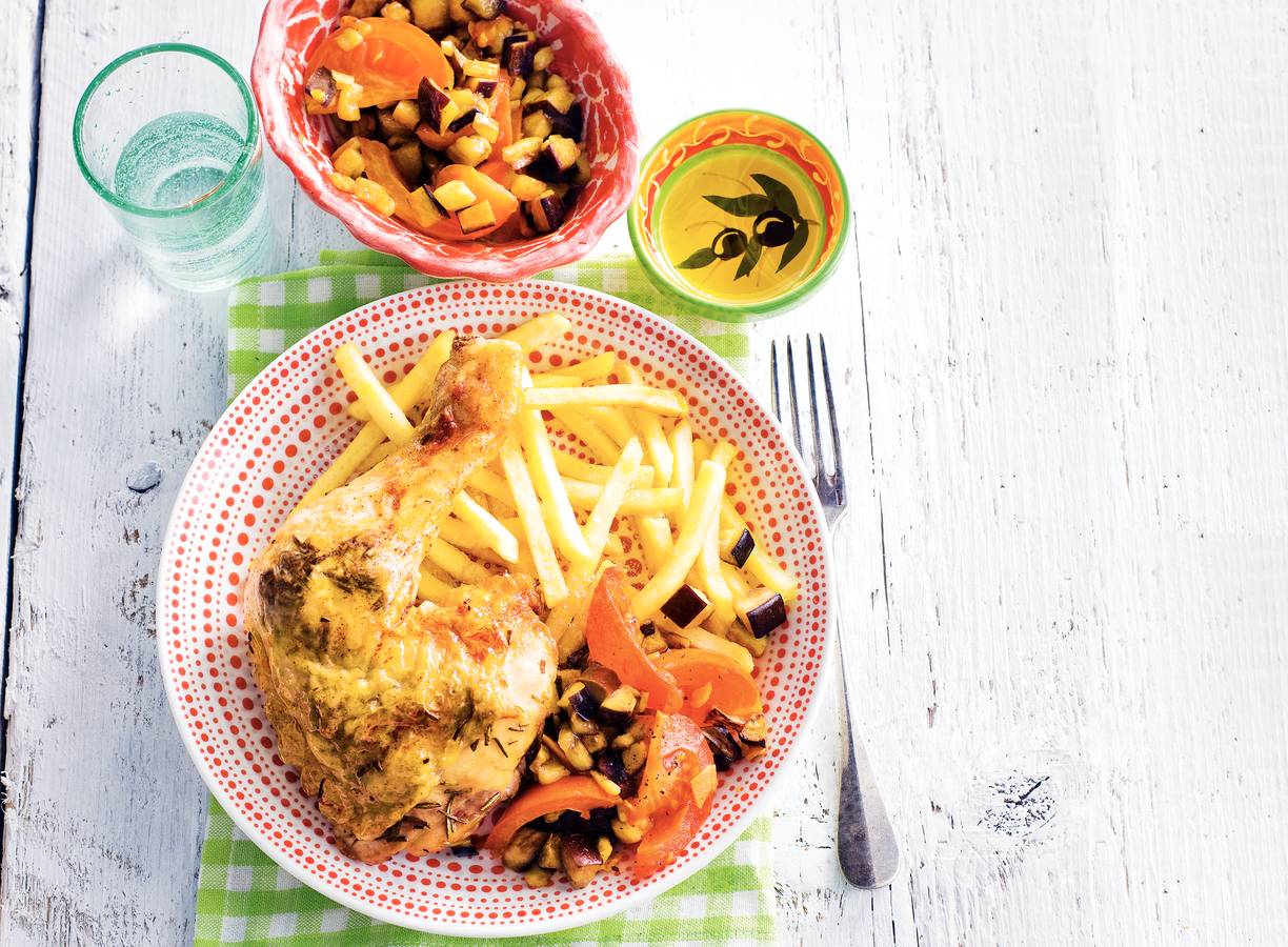 Franse rozemarijnkip met frites