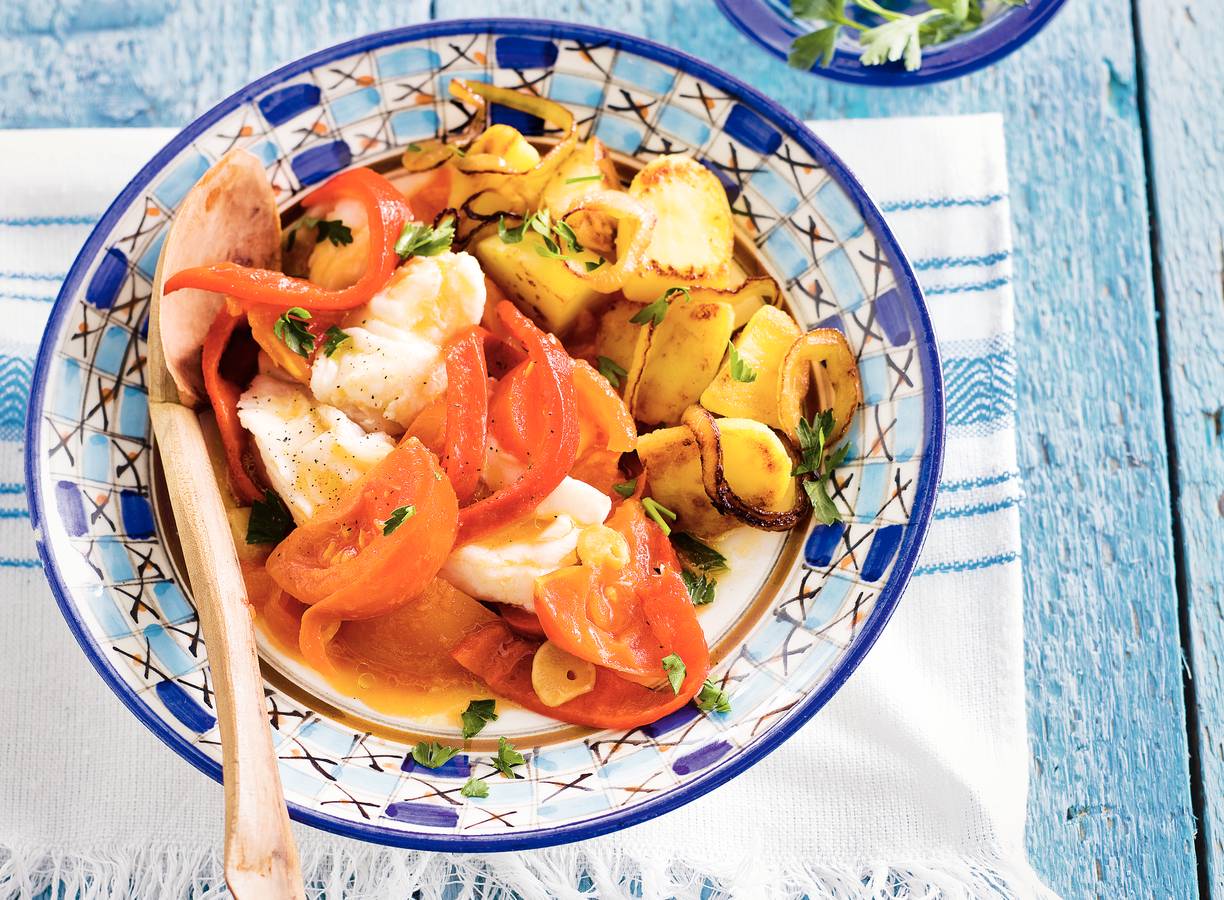 Portugese kabeljauw met paprika