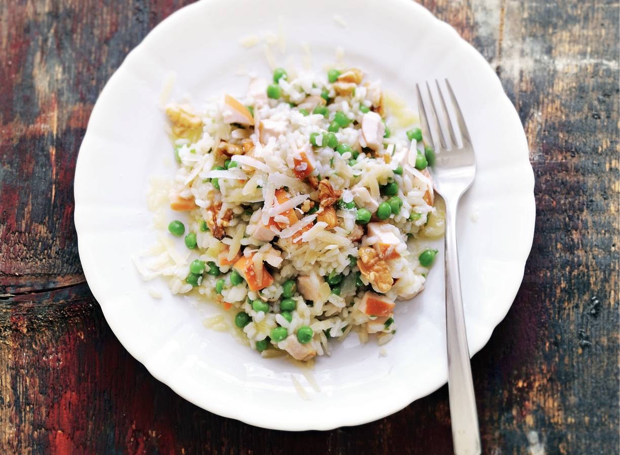 Risotto met kip en walnoten