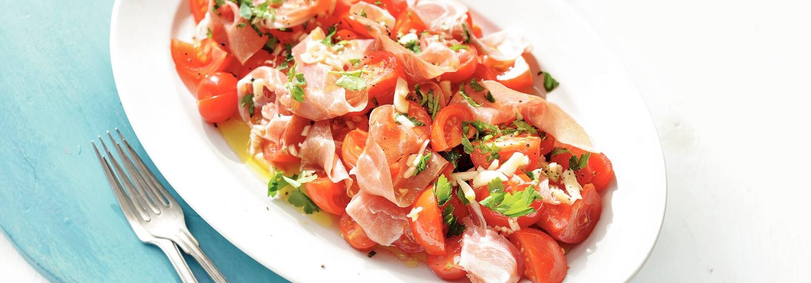 Tomatensalade met serranoham recept Allerhande Albert Heijn