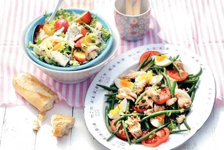 Haricots verts met tomaat en zalm