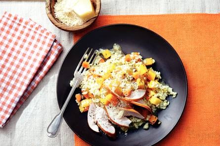 Pompoenrisotto met salie en Parmezaan