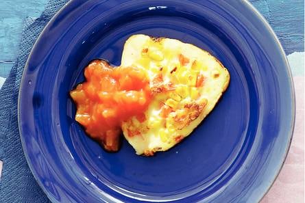 Mais-paprikapannenkoekje met salsa