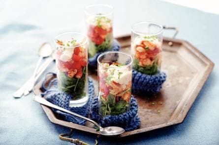 Rivierkreeftjescocktail met whiskysaus