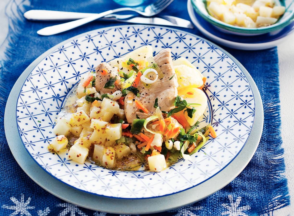 Gepocheerde kipfilet met knolselderij