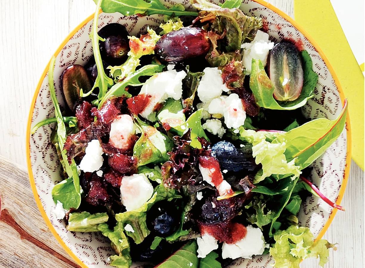 Geitenkaassalade met druiven
