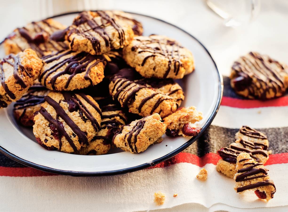Haverkokoskoekjes met cranberry's