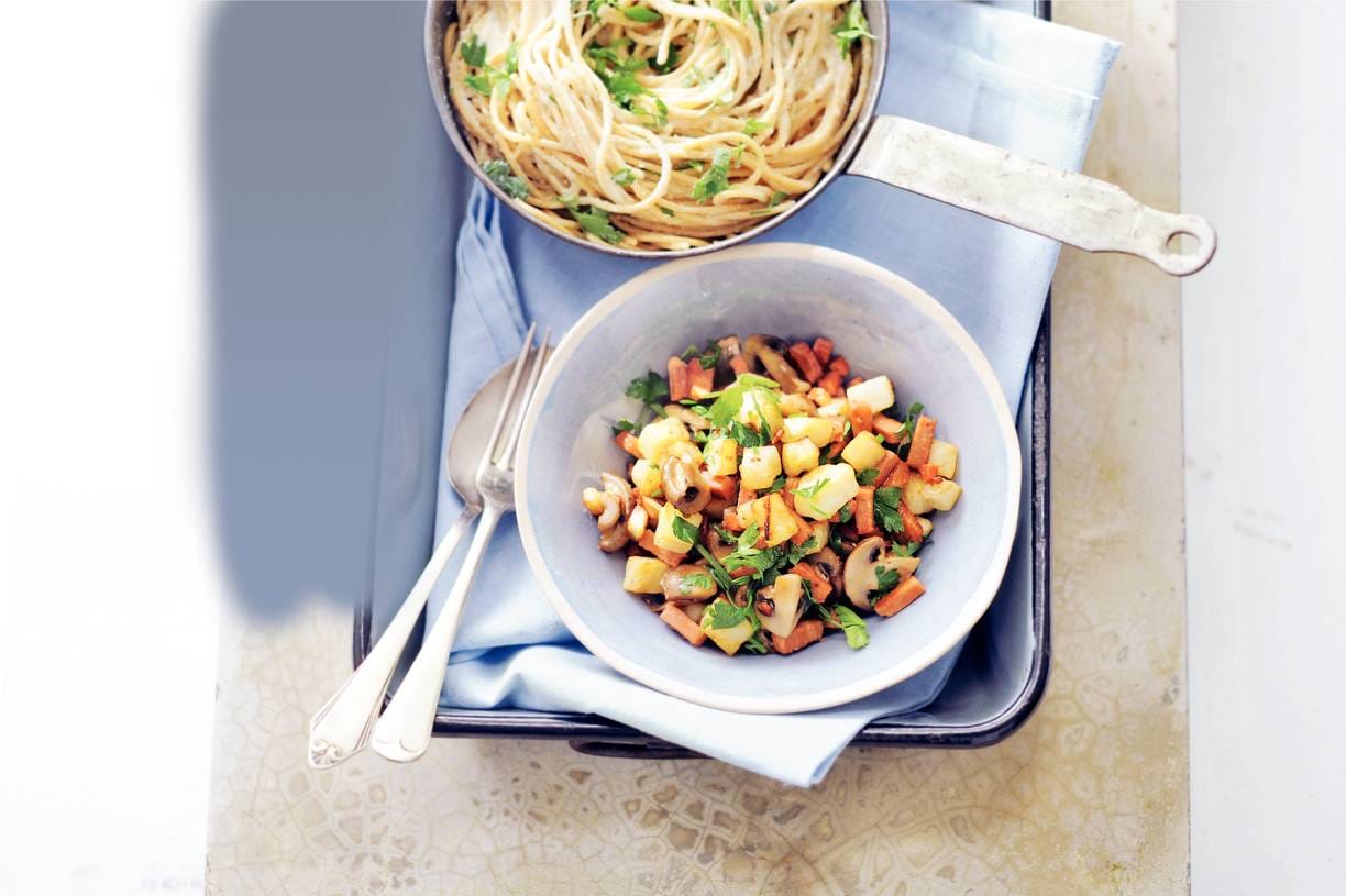 Pasta met knolselderij