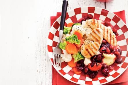 Gegrilde kalkoenfilet met cranberrysaus