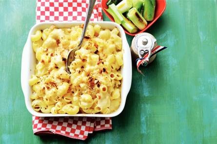 Mac 'n' cheese met gebakken prei
