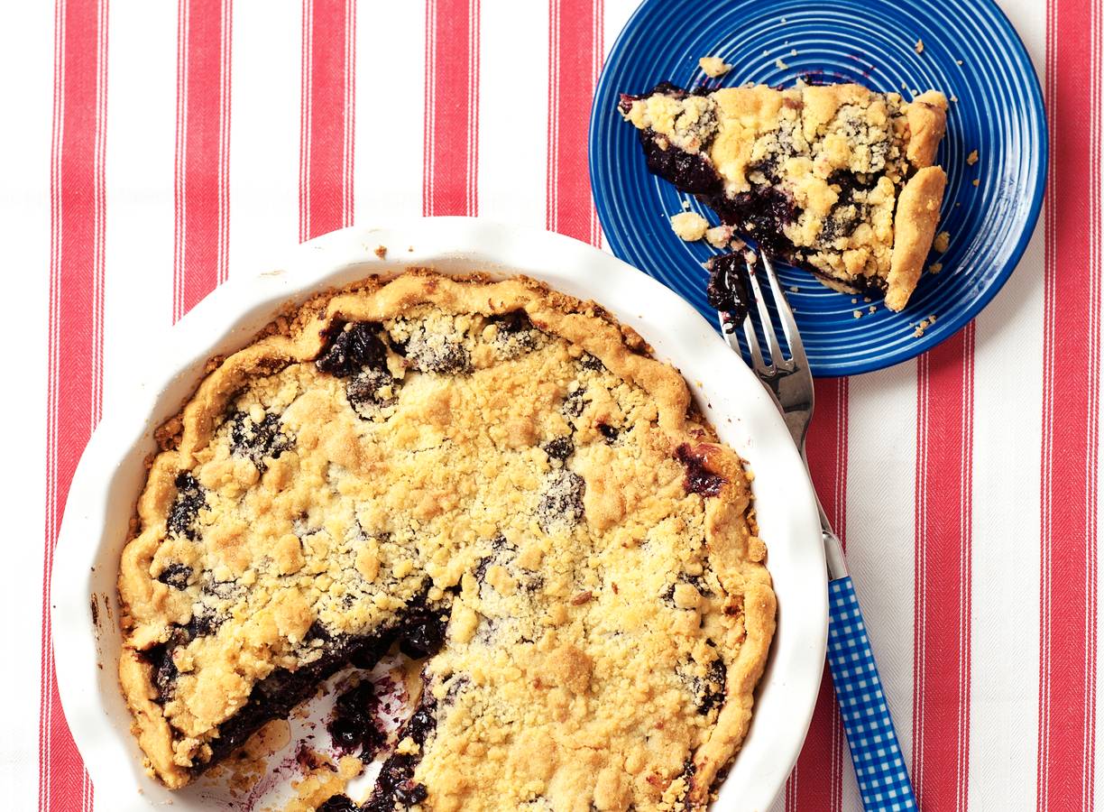 Cherry pie met vanille crumble