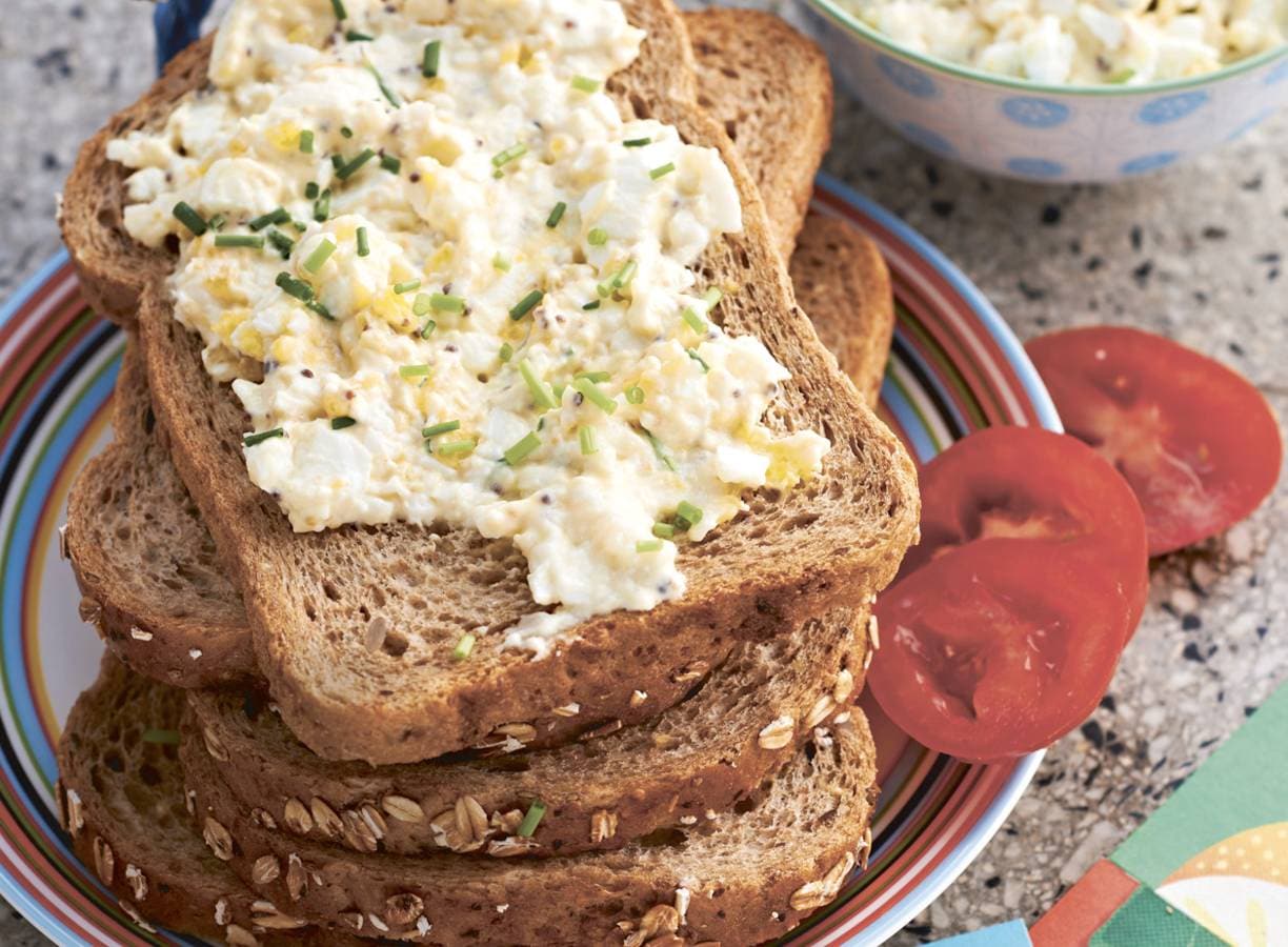 Frisse sandwich met eiersalade