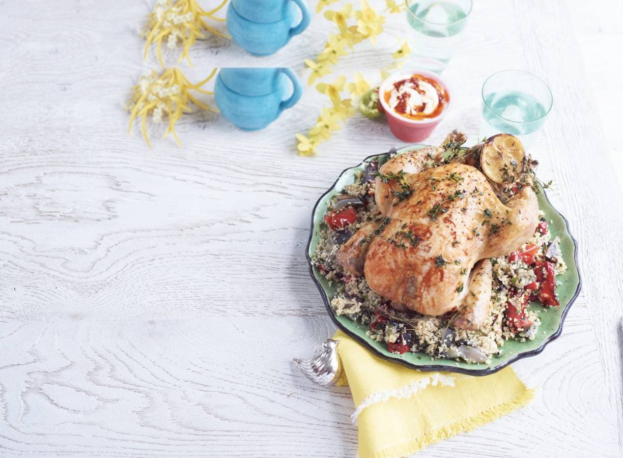 Geroosterde kip met kruiden en couscous