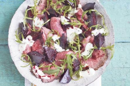 Carpaccio van rosbief met balsamicobietjes