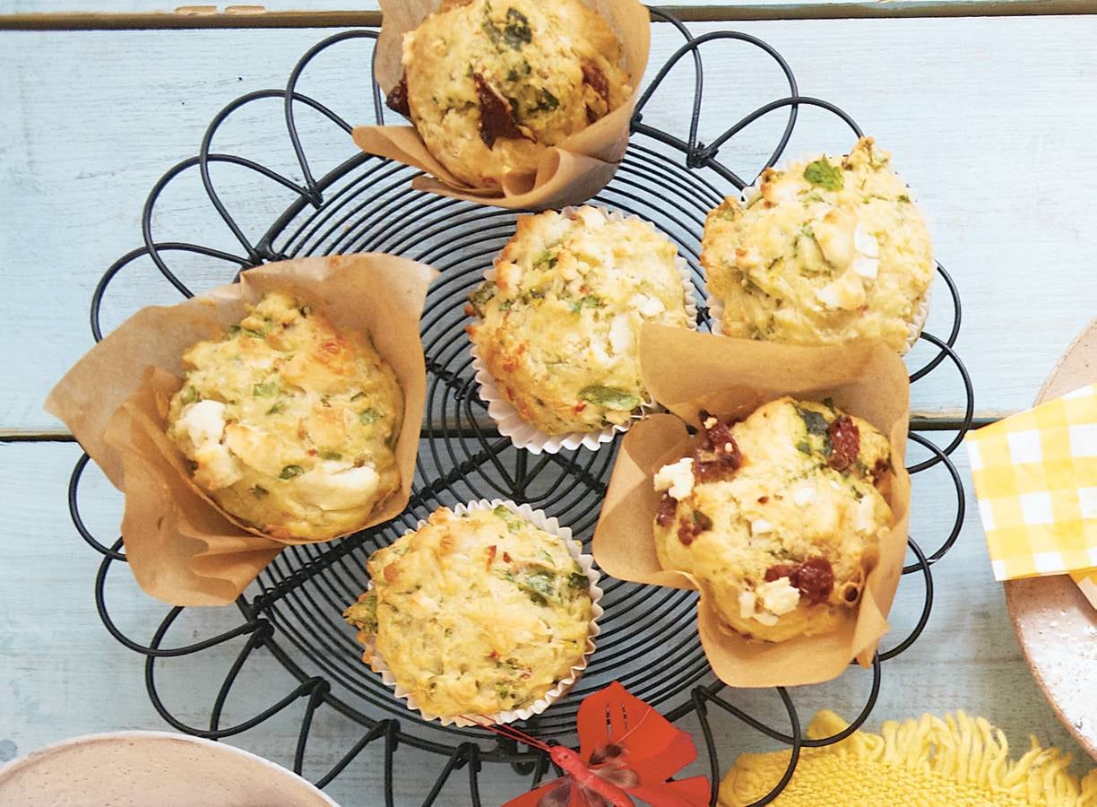 Spinazie-courgettemuffins met geitenkaas