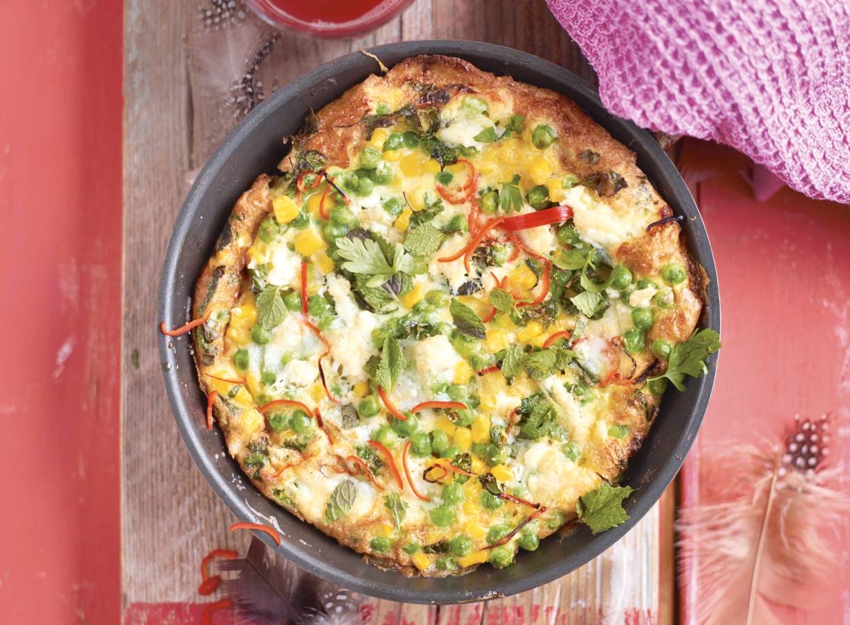 Frittata met lentegroenten