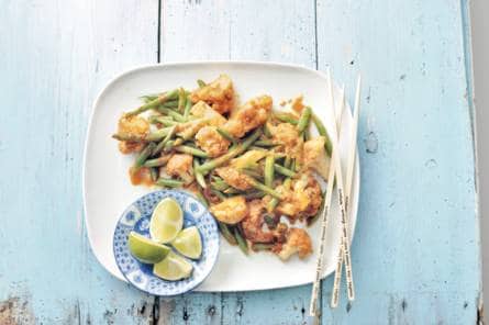 Gewokte bloemkool met rode curry