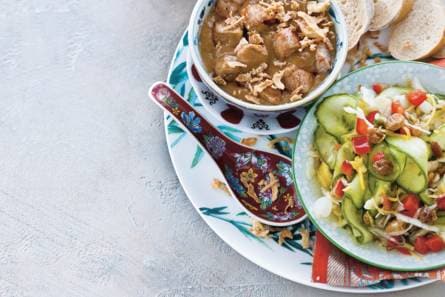 Woksaté met verse atjar