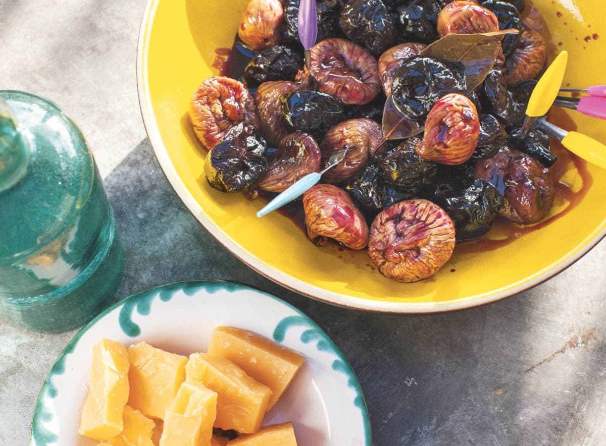 Fruit in wijnsiroop