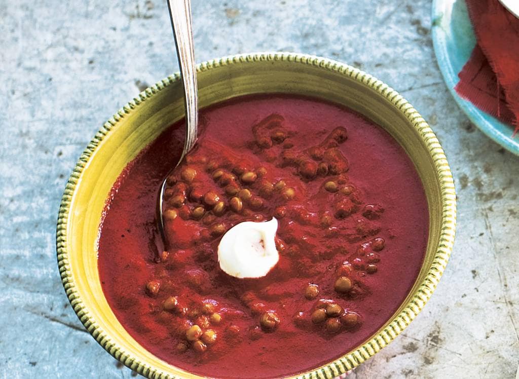 Vegetarische voorgerechten met bietjes