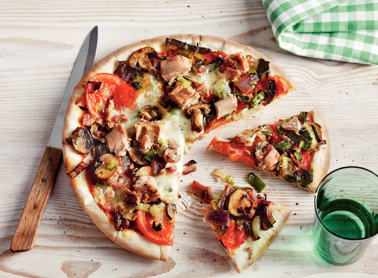Groentepizza met tonijn