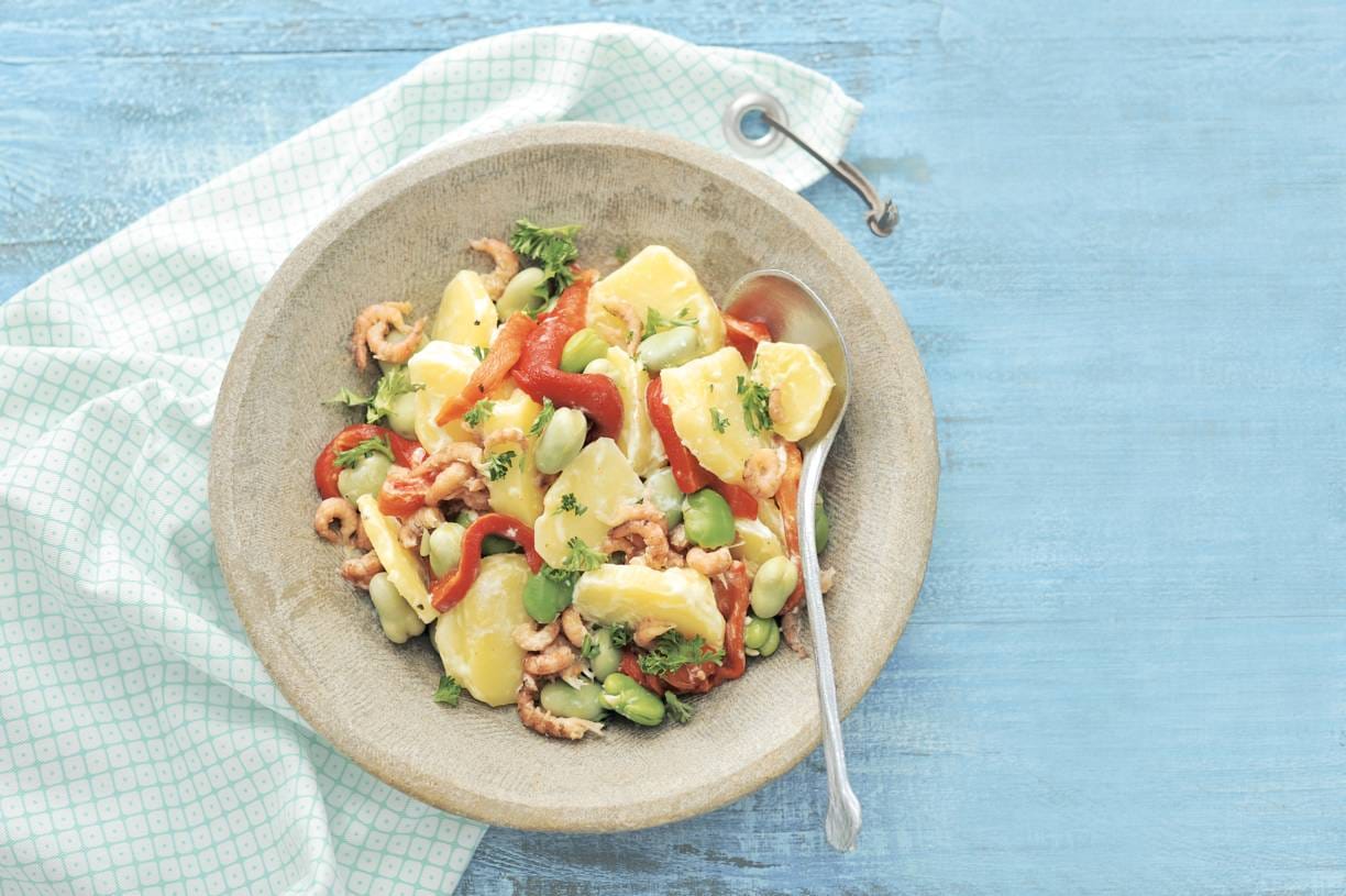 Opperdoezersalade met garnalen