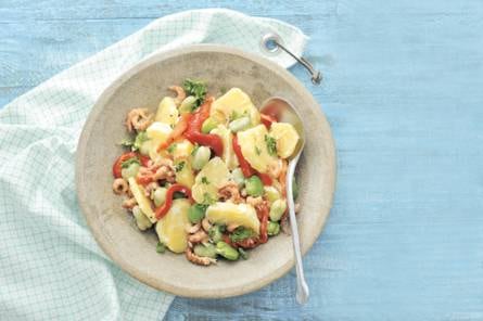 Opperdoezersalade met garnalen