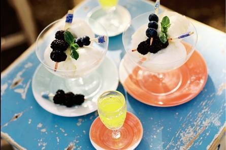 Citroensorbet met limoncello