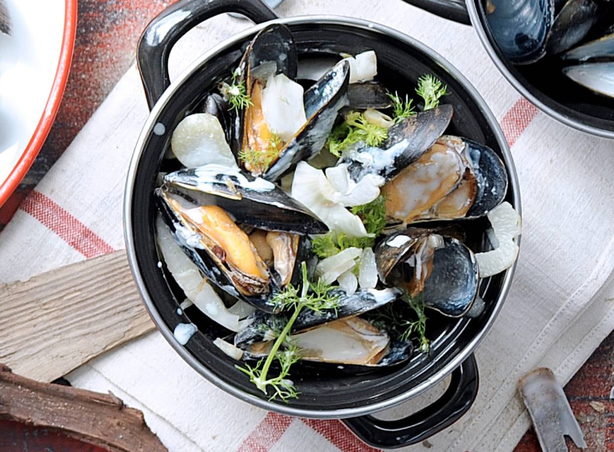 Mosselen met venkel en pastis