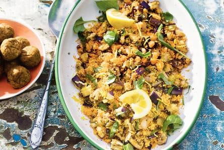 Zomerse couscous met aubergine