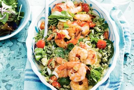 Couscous met pittige garnalen