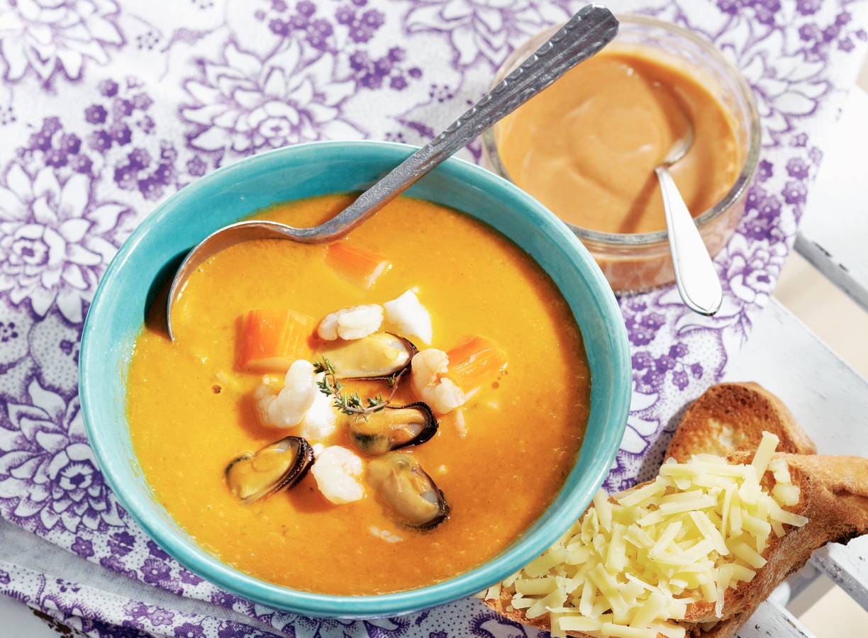 Vissoep met rouille