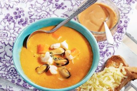 Vissoep met rouille
