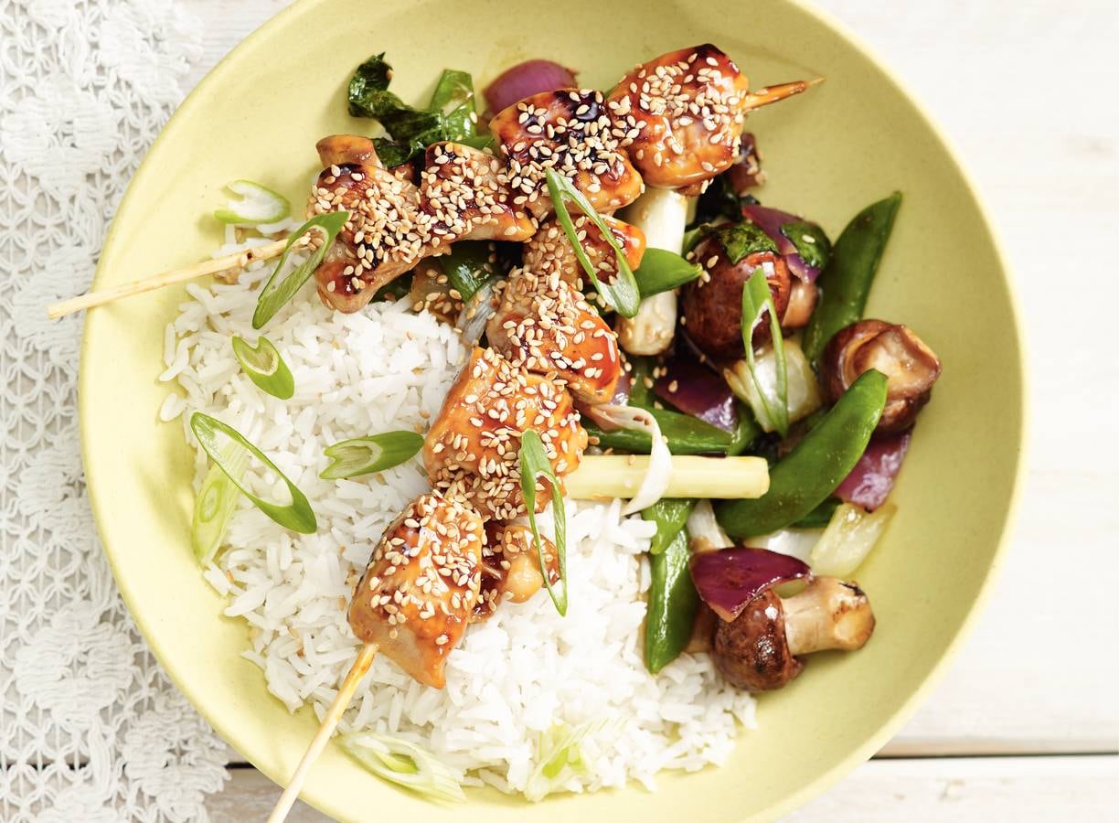 Kalkoen teriyaki met sugarsnaps