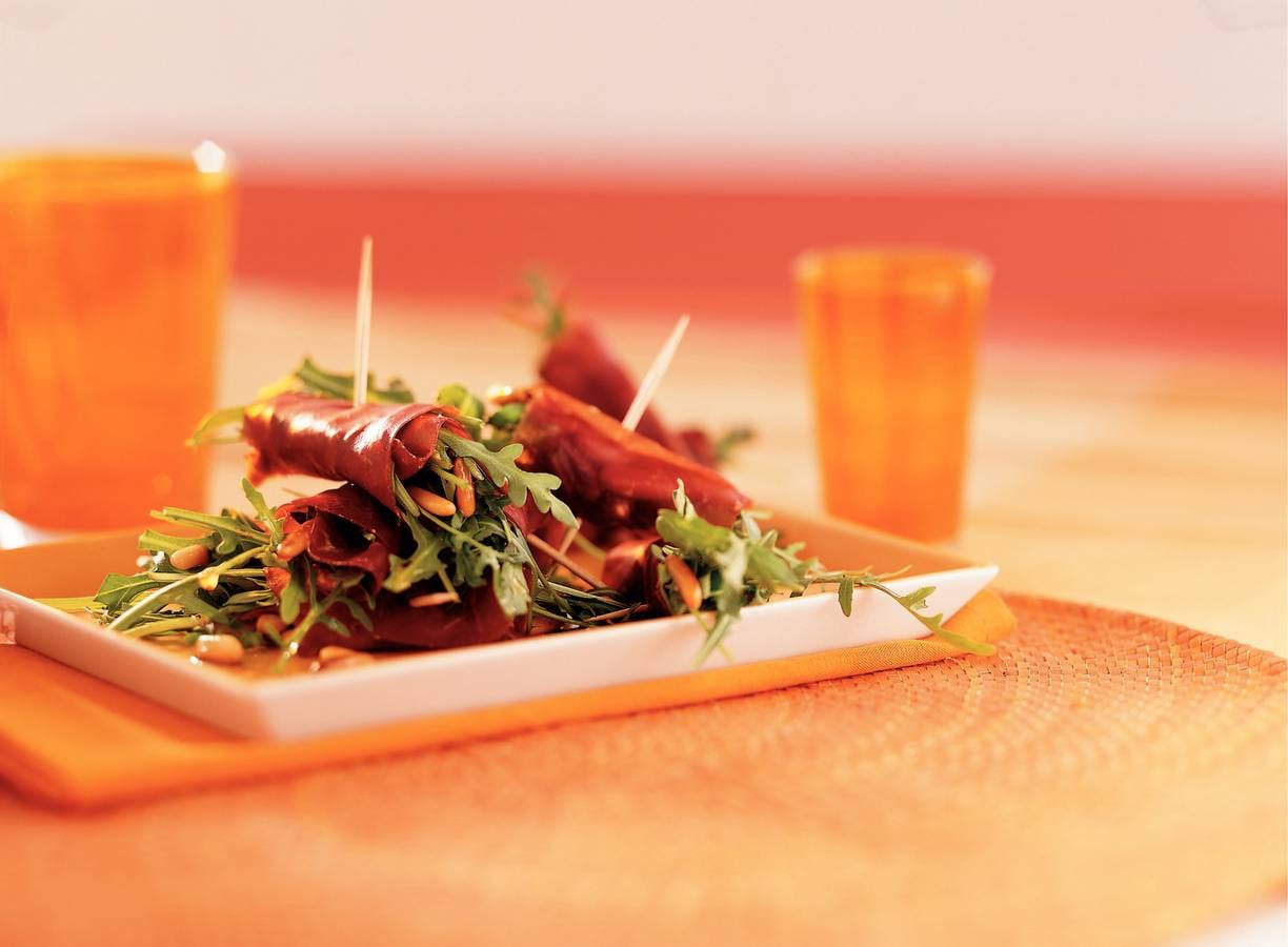 Seccatarolletjes met rucola