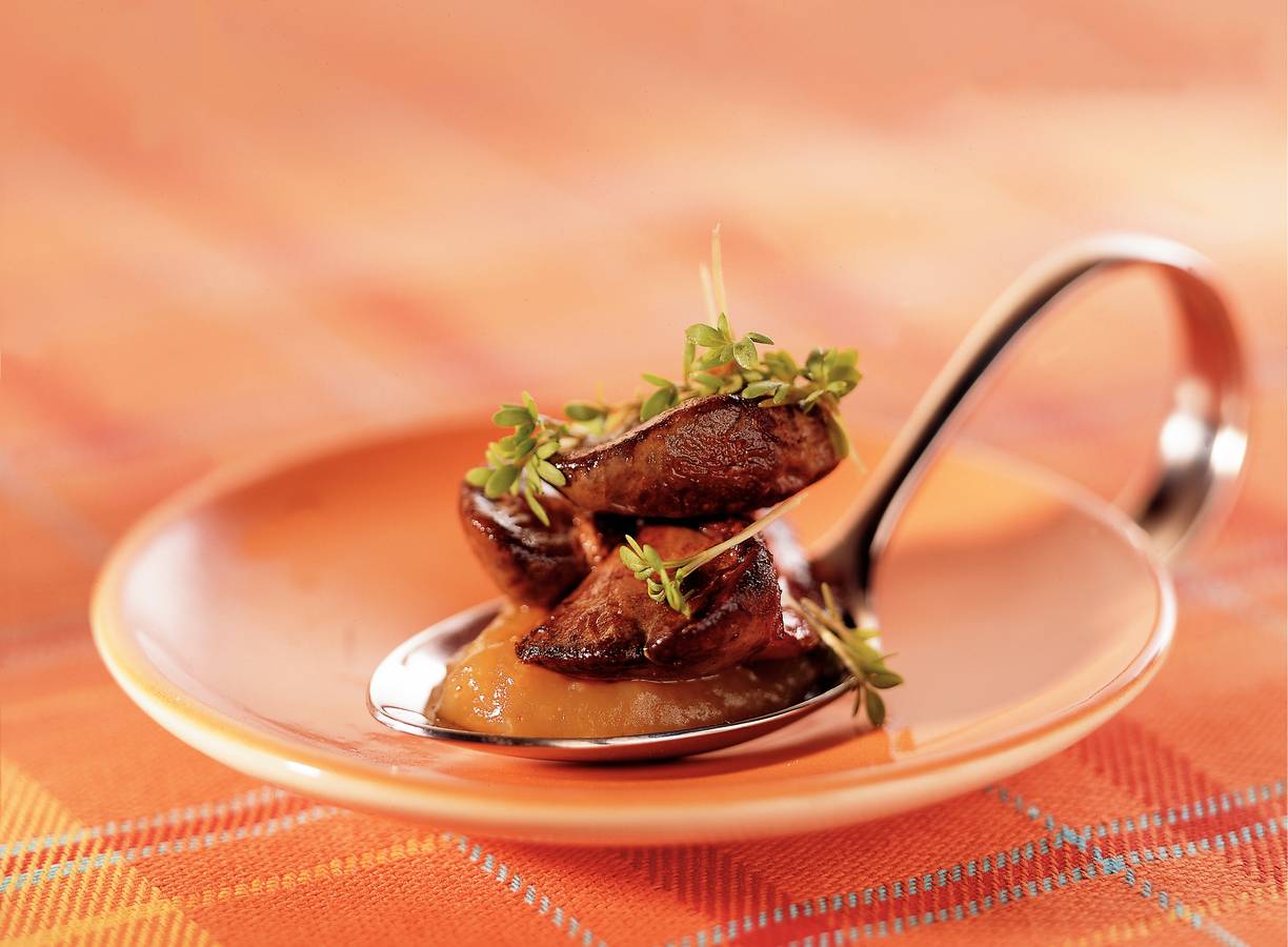 Kippenlevertjes met mangochutney