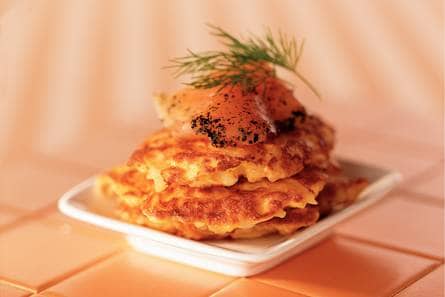 Röstikoekjes met gravad lachs