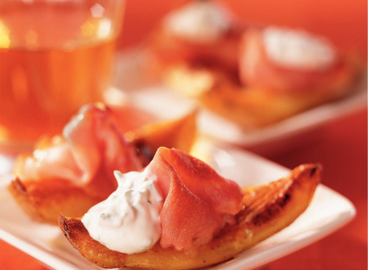 Krokante aardappelbootjes met bacon