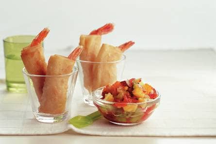 Cocktailgarnalen met pittige salsa